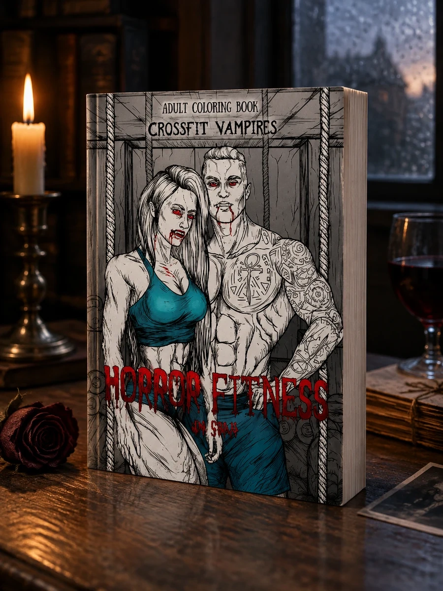 Adult Coloring Book Horror Fitness: Cross Fit Vampires