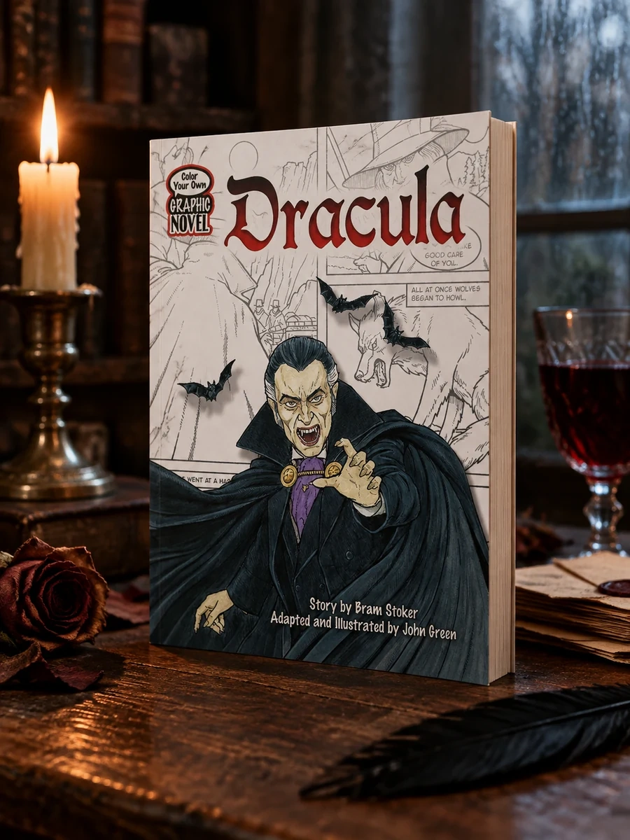 Color Your Own Graphic Novel: Dracula (Green)