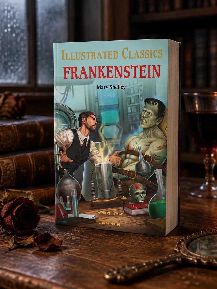 Frankenstein for Kids: Illustrated Abridged Children Classics English Novel with Review Questions