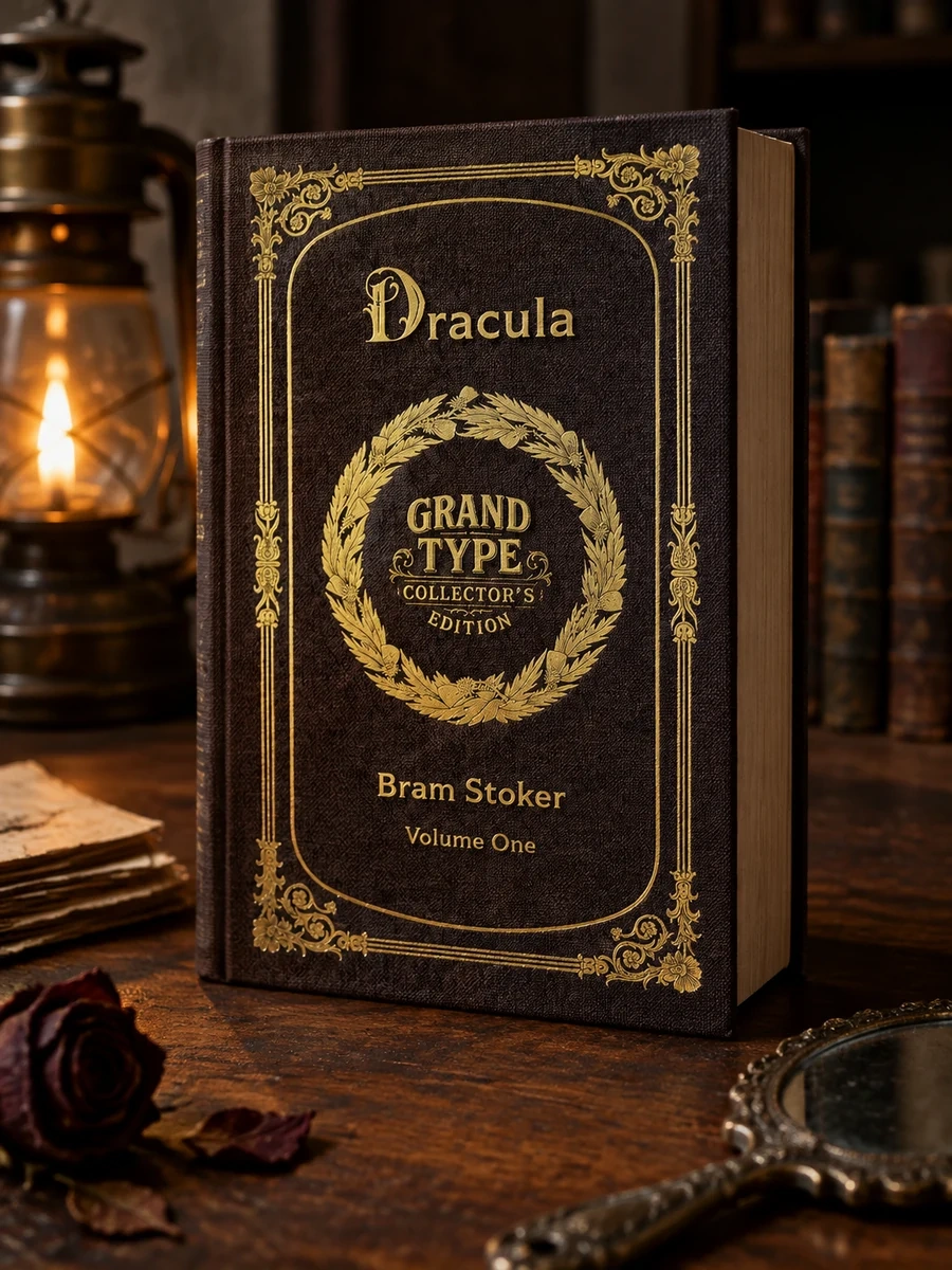 Cover of Large Print - Dracula, Volume 1 of 2 - Grand Type Collector's Edition - Matte Hardcover with Dust Jacket