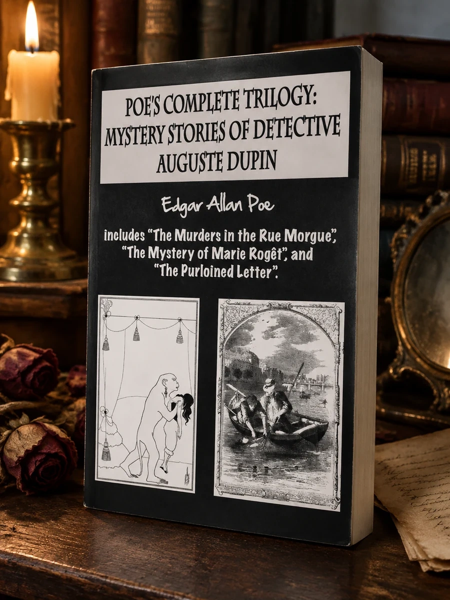 Poe's complete trilogy: mystery stories of detective Auguste Dupin: Includes "The Murders in the Rue Morgue", "The Mystery of Marie Roget", an