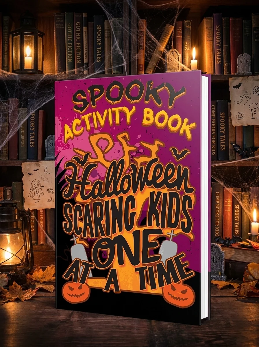 Spooky Activity Book Halloween Scaring Kids One At A Time: Halloween Book for Kids with Notebook to Draw and Write