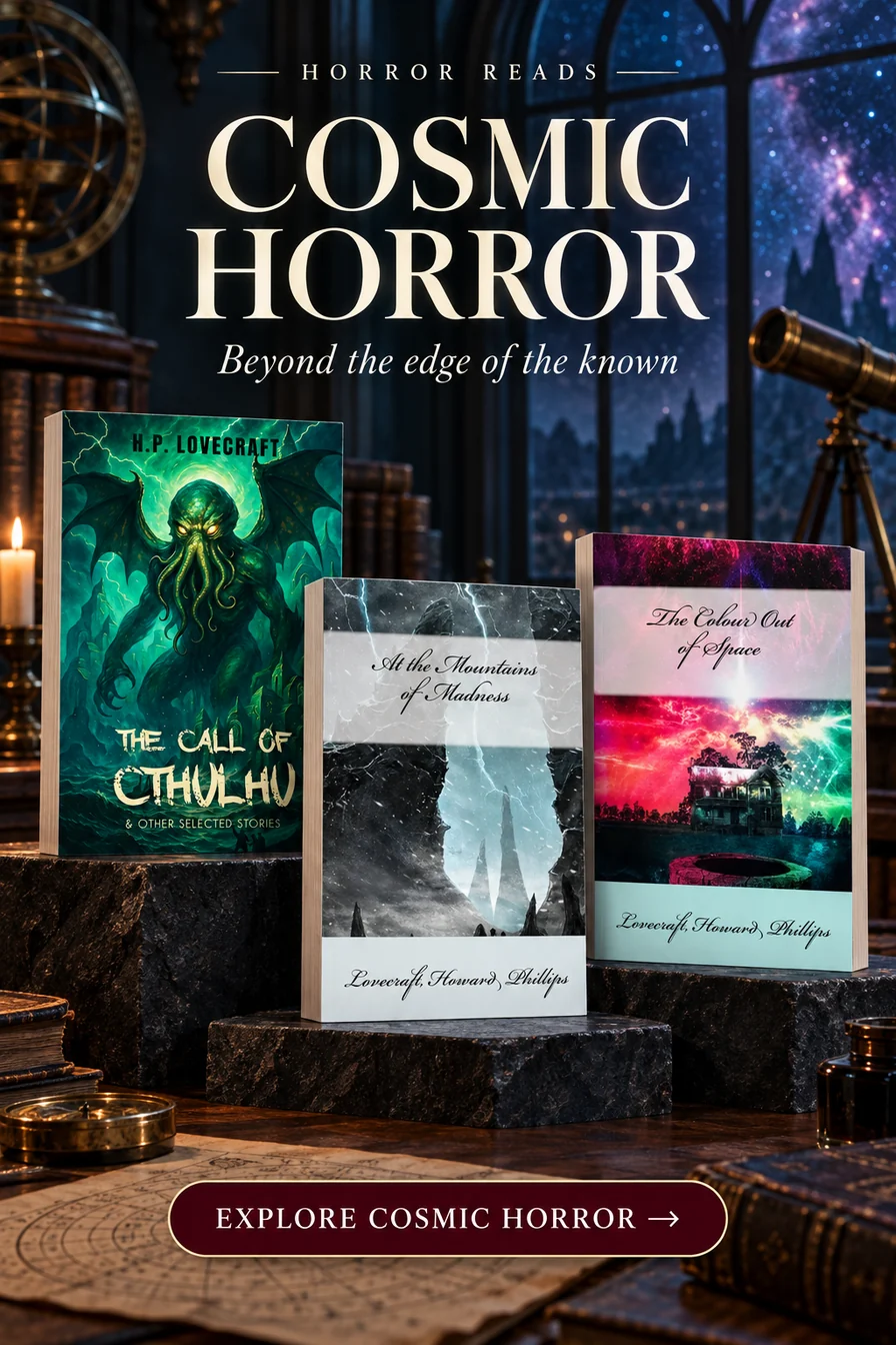 Cosmic Horror — The Call of Cthulhu, At the Mountains of Madness and The Colour Out of Space in a midnight observatory. Explore Cosmic Horror.